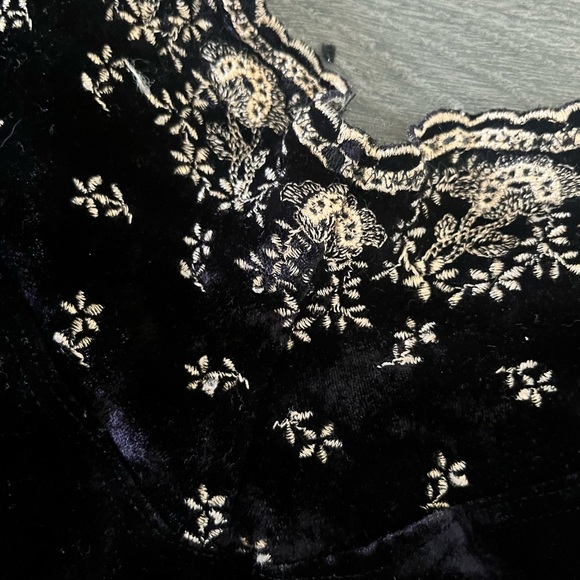 VINTAGE black velvet bodysuit etincelle - Picture 6 of 7